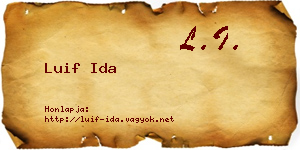 Luif Ida névjegykártya